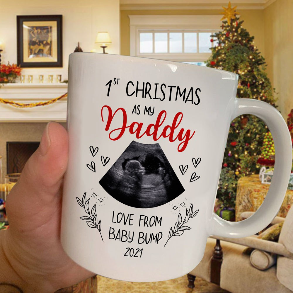 First Christmas As My Daddy Expecting Dad Personalized Mug