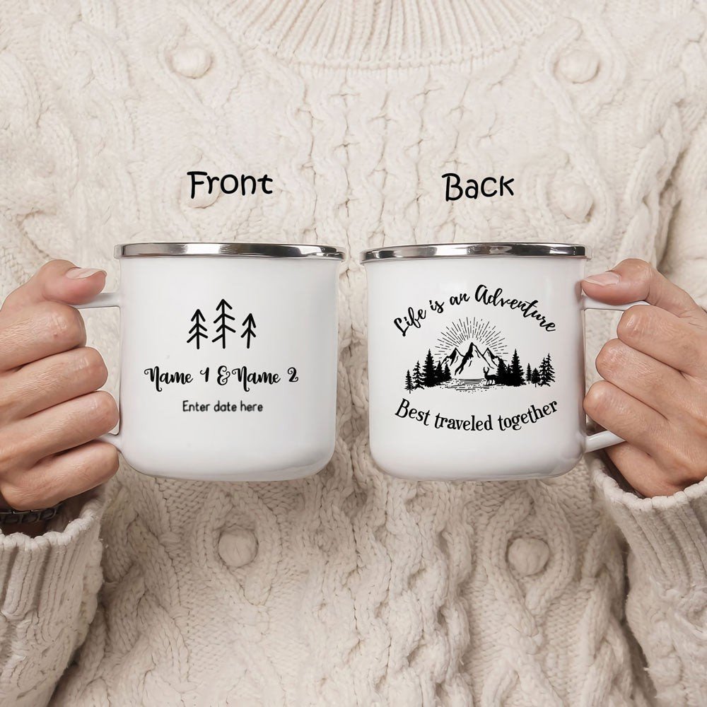 Personalized Life Is An Adventure Camping Couple  Mug