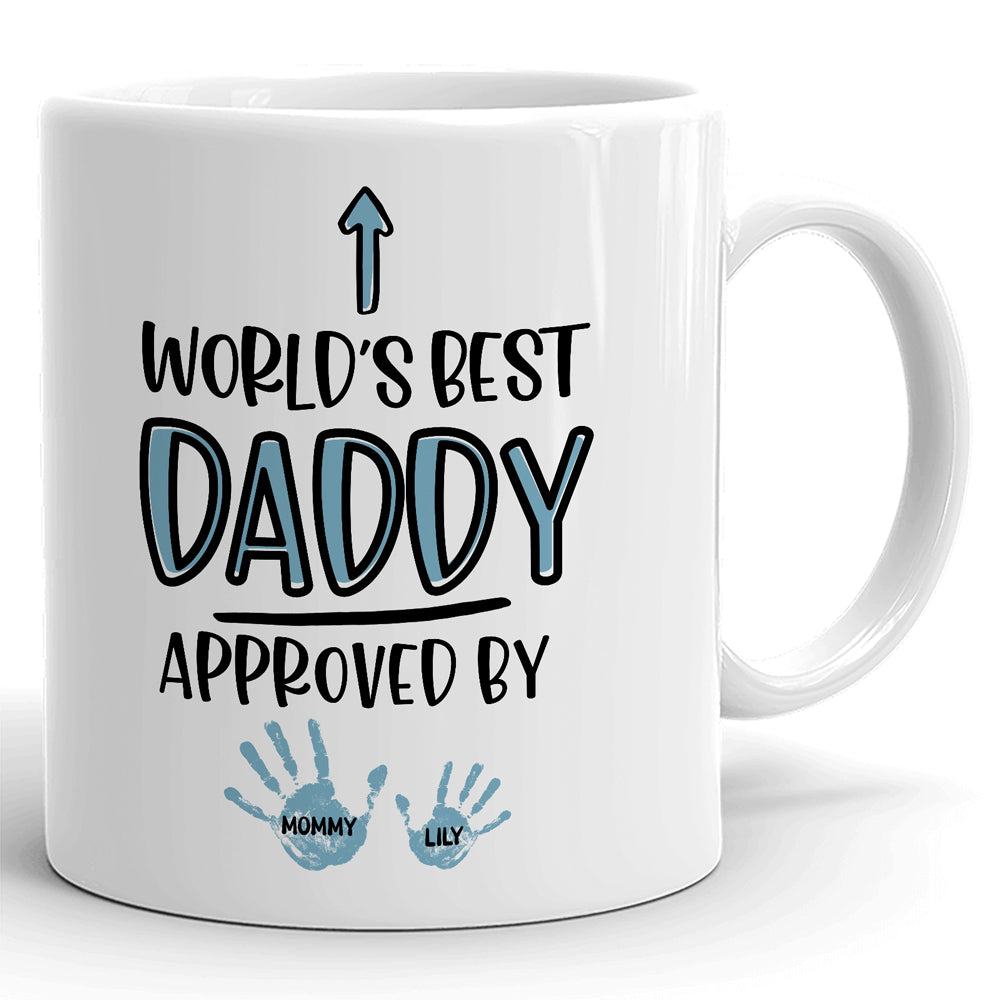 World's Best Daddy Handprint Mugs Personalized Gift For Dad