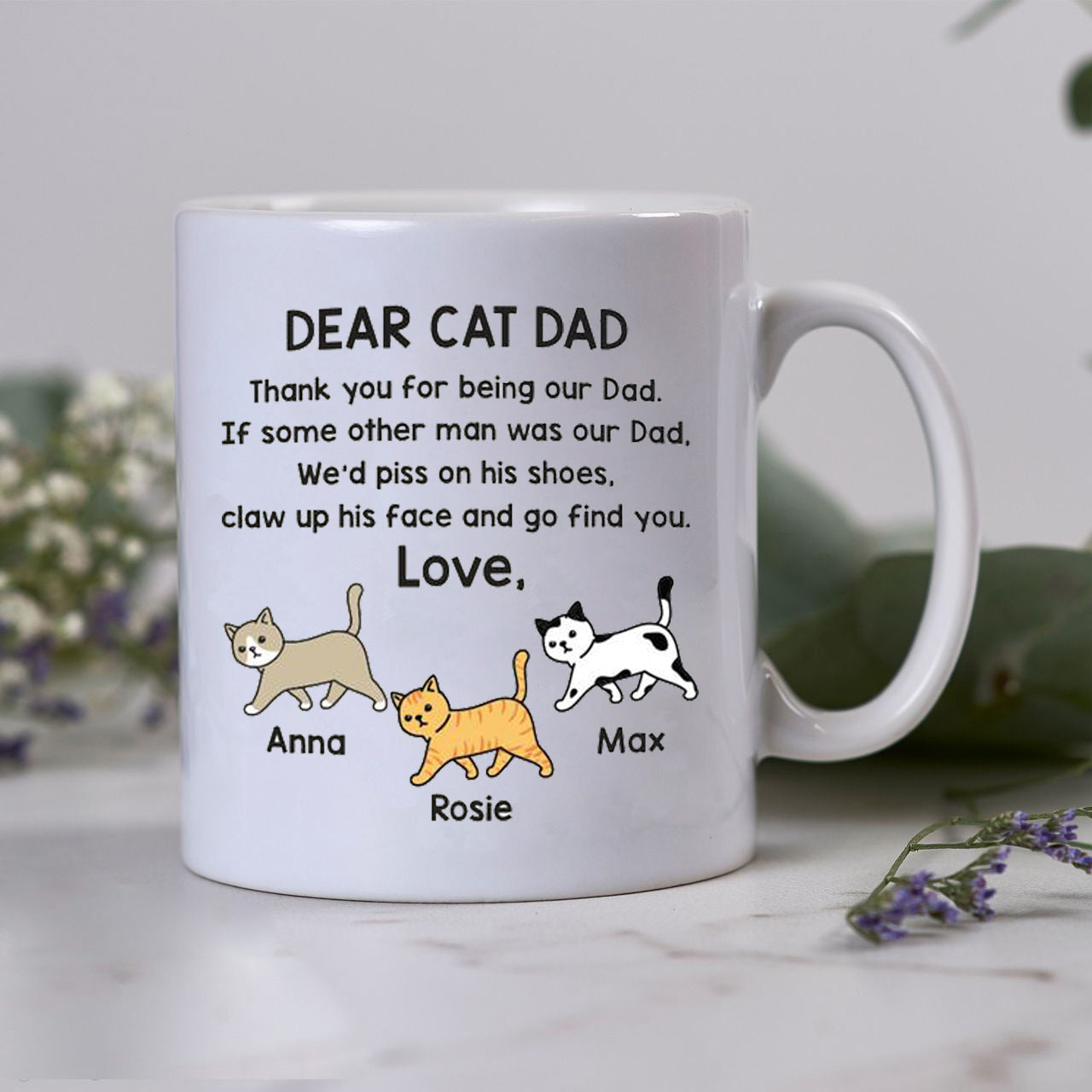 Personalized Thank You For Being Our Dad Cat Mug Gift For Dad Cat