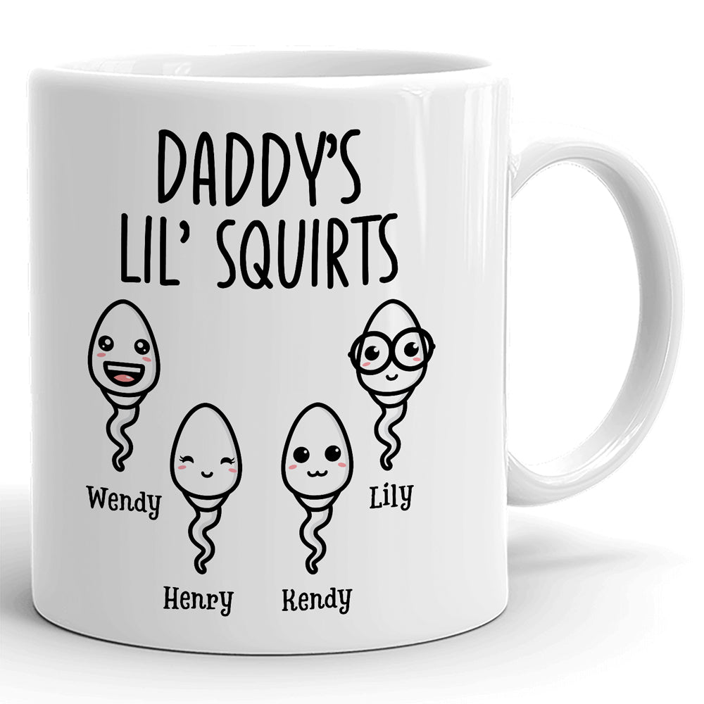 Daddy Lil Squirt Funny Mugs Personalized Gift For Dad