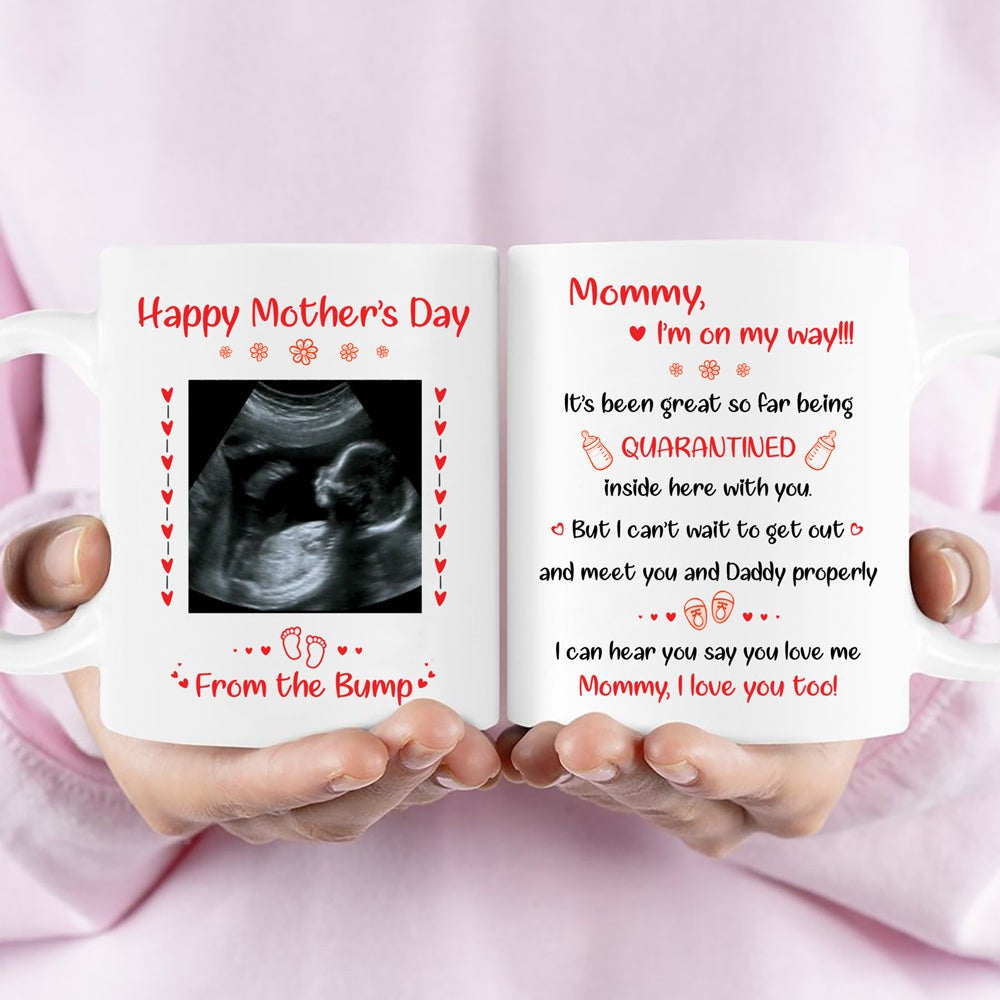 Mother's Day For Mom From The Bump I'm On My Way Personalized Mug