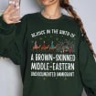 Rejoice In The Birth Of A Brown Skinned Sweatshirt, Liberal Christmas Jesus Shirt, Christian Christmas Shirt, Christian Christ Bible Shirt